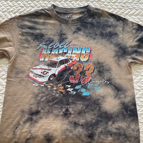 PacSun Rebel Racing Tee - Black and Tan - Picture 1 of 2